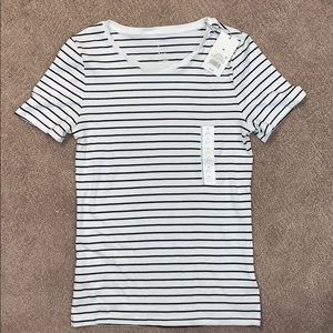 White and black striped shirt